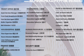三亚酒店人员招聘