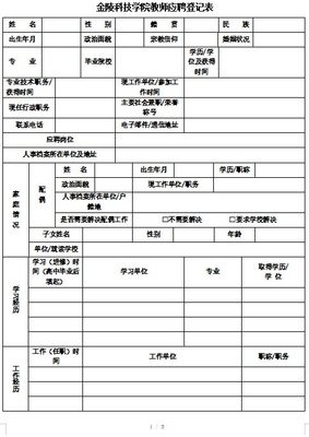 人才应聘登记表怎么填啊  第1张